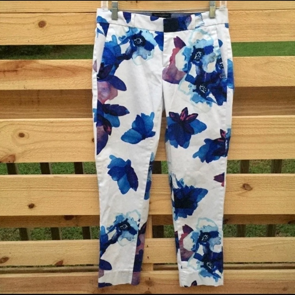 Banana Republic Watercolor Rose Pants